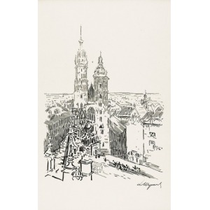 Leon WYCZÓŁKOWSKI (1852-1936), Widok na kościół Mariacki