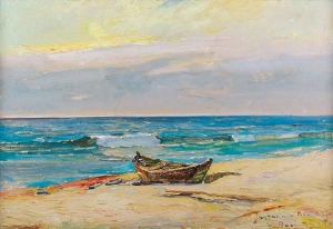 Wacław DAWIDOWSKI (1882-1962), Na brzegu morskim w Jastarni, 1935