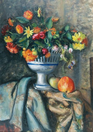 Irena WEISS-ANERI (1888-1981), Martwa natura z kwiatkami i jabłkami