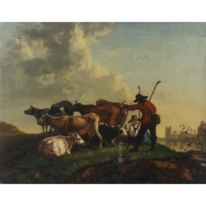 Malarz nieokreślony (XIX w.), Pasterz z trzodą
