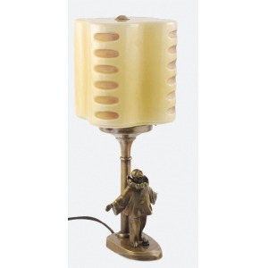 Lampa buduarowa, elektryczna, z figurką pierrota