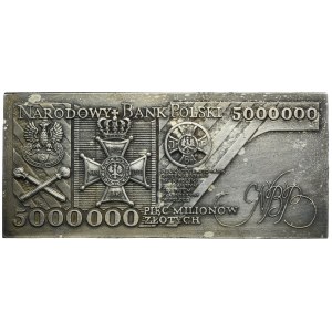 Plaque, Banknote 5,000,000 zloty 1995
