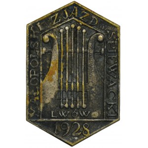 Second Polish Republic, Badge of the Lesser Poland Congress of Singers, Lviv 1928