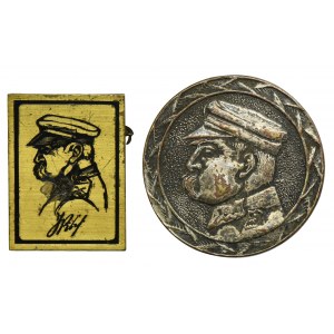 Badges with Józef Piłsudski (2 pcs.)