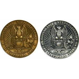 Set, Medal 70th Anniversary of Regaining Independence 1988 (2 pcs.)