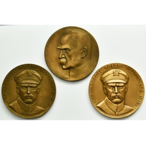 Set, Józef Piłsudski Medal (3 pcs.)