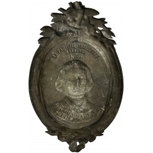 Plaque issued on the occasion of the 100th anniversary of the birth of Adam Mickiewicz