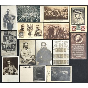 Set, Postcards with the image of Józef Piłsudski (14 pcs.)
