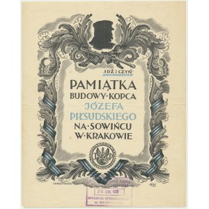 Souvenir of the Construction of Józef Piłsudski Mound in Sowiniec in Krakow