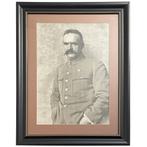 Výtisk fotografie Jozefa Pilsudského v legionářské uniformě