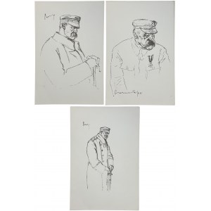 Set, Drawings of Józef Piłsudski (3 pcs.)