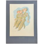 Polský zahraniční válečník ve čtyřbarevných karikaturách - Stanislaw Toegel, 1946