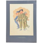Polský zahraniční válečník ve čtyřbarevných karikaturách - Stanislaw Toegel, 1946