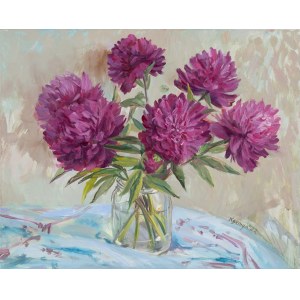 Ksenia Noryk, Late peonies, 2022