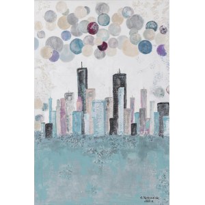 Karolina Karkucinska, Bubbles over the city, 2022