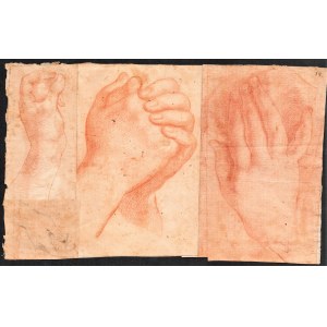 TUSCAN SCHOOL, 17th CENTURY, Four studies of hands