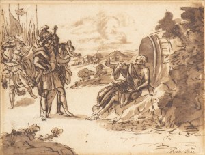 IN THE MANNER OF SALVATOR ROSA, 17th / 18th CENTURY, Diogenes in front of the soldiers