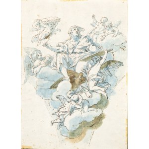 DOMENICO ZAMPIERI DETTO DOMENICHINO (Boulogne, 1581 - Naples, 1641), ATTRIBUTED TO, Saint John the Evangelist surrounded by angels