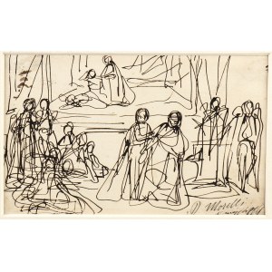DOMENICO MORELLI (Naples, 1823 - 1901), Sketch for choral scene