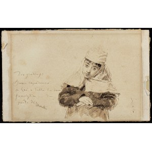 DOMENICO MORELLI (Naples, 1823 - 1901), Half-length portrait of a woman