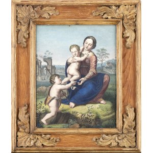 ANONYMOUS ARTIST, 19th CENTURY, AFTER FRANCESCO DI CRISTOFANO CALLED FRANCIABIGIO, Madonna and Child with Saint John