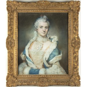 JEAN-BAPTISTE PERRONEAU (Paris, 1715 - Amsterdam, 1783), ATTRIBUTED TO, Portrait of a Noblewoman