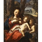 FOLLOWER OF ANTONIO ALLEGRI CALLED CORREGGIO, 17th CENTURY, Madonna with Child and an Angel Madonna del Latte