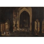 PETER NEEFS II (Antwerp, 1620 - after 1675), ATTRIBUTED TO, Interior of gothic Flemish church