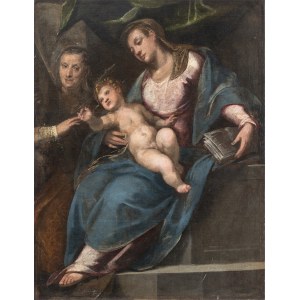 VENETIAN SCHOOL, FIRST HALF IF 17th CENTURY, The mystical marriage of Saint Catherine with donor
