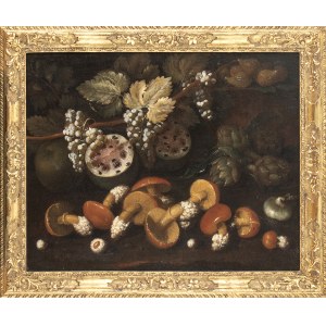ANGELO MARIA ROSSI FORMERLY KNOWN AS PSEUDO-FARDELLA (active in Tuscany in the second half of the 17th Century), Still life of fruit, artichokes and mushrooms