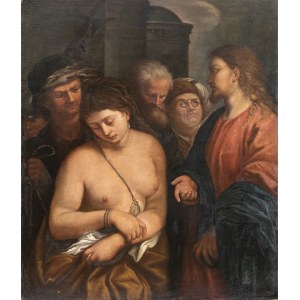 VENETIAN SCHOOL, 17th CENTURY, Christ and the adulteress