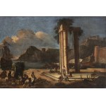 VENETIAN SCHOOL, 18th CENTURY, Marina with harbour, ruins and figures
