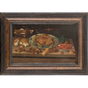 J. B. VAN BEVERTS, (active in the first half of 18th century), Still Life with chicken, cryfish and a glass of wine