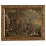 PIETER VAN BREDAEL (Antwerp, 1629 - 1719), Great bucolic scene with sheperds and herds among the ruins