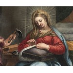 CIRO FERRI (Rome, 1634 - 1689), Holy Family in the workshop of Joseph