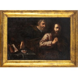 FRENCH OR DUTCH CARAVAGGESQUE PAINTER, FIRST HALF OF 17th CENTURY, The Vocation of St Matthew (?)