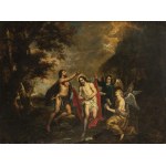 WILLEM VAN HERP (Antwerp, 1614 - 1677), ATTRIBUTED TO, a) The Vision of St. Anthony of Padua; b) Baptism of Christ - Pair of paintings.