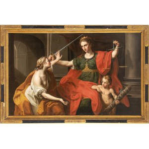 POMPEO BATONI (Lucca, 1708 - Rome, 1787) AND STUDIO, Clemency implores Justice