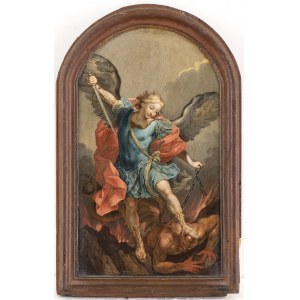 FOLLOWER OF GUIDO RENI, 17th / 18th CENTURY, Saint Michael Vanquishing Satan