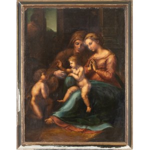 FOLLOWER OF RAFFAELLO SANZIO, 17th CENTURY, Holy Family with Saint Anne and little Saint John
