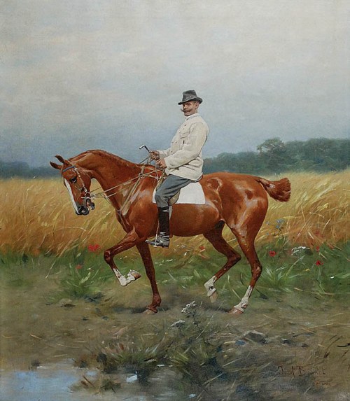 Józef BRANDT (1841 - 1915), Spacer konno - Portret konny Zbigniewa (Leona Dominika) Horodyńskiego, ok. 1890