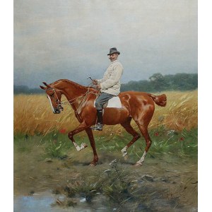 Józef BRANDT (1841 - 1915), Spaziergang zu Pferd - Pferdeporträt von Zbigniew (Leon Dominik) Horodyński, um 1890
