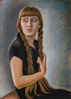 Henryk BERLEWI (1894-1967), Portret dziewczyny z warkoczami