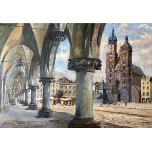Juliusz Słabiak, View from under the Cloth Hall to the Old Market Square in Krakow