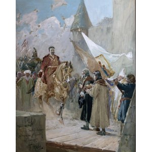 Tadeusz Popiel, Die Ankunft von Jan III. Sobieski nach dem Sieg bei Chocim in Lvov