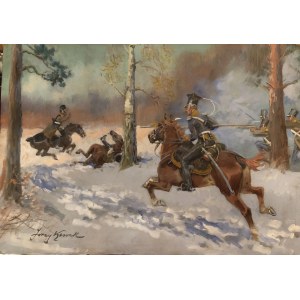 Jerzy Kossak, Skirmish between lancer and cavalrymen