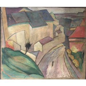 Bohdan Konrad Eligard Kelles-Krauze (1885 - 1945), Landscape with houses