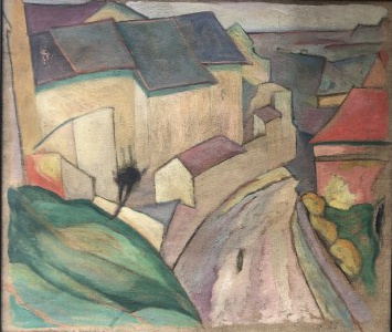 Bohdan Konrad Eligard Kelles-Krauze (1885 - 1945),  Pejzaż z domami