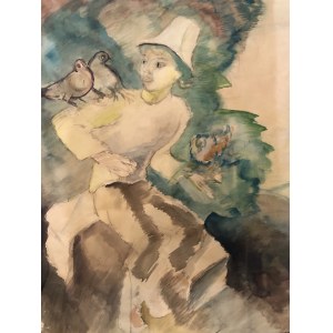 Bohdan Konrad Eligard Kelles-Krauze ( 1885 - 1945 ), Boy with Pigeons