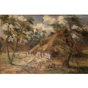 Stanislaw Tschaikowsky, Ländliche Landschaft mit Hütte